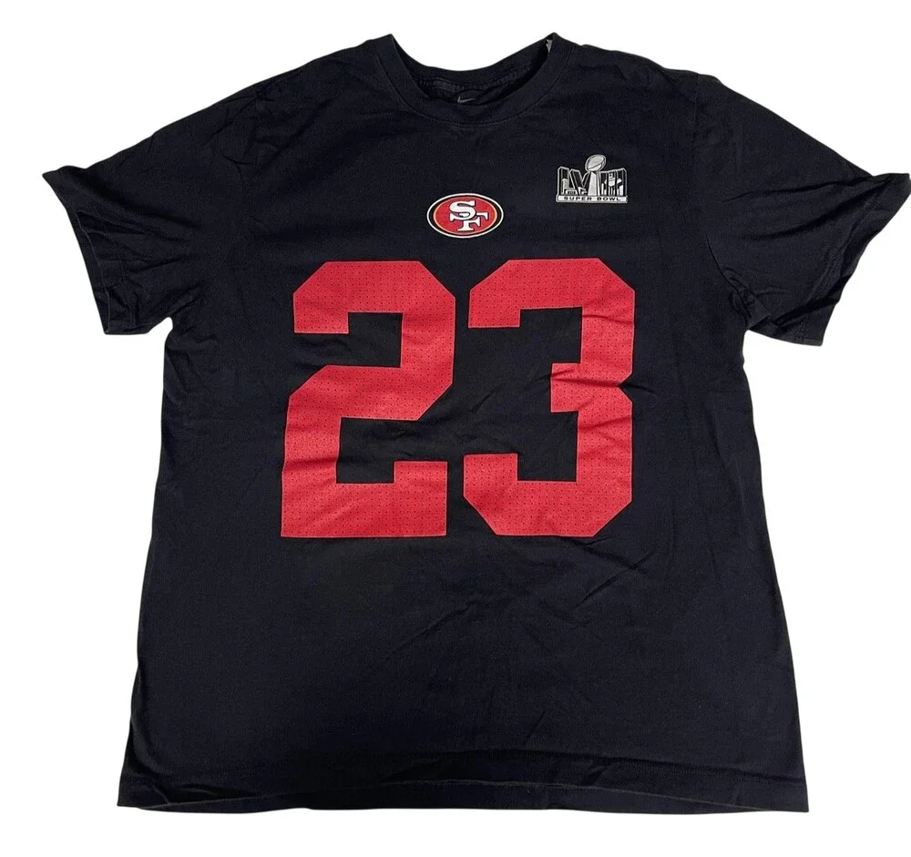 San Francisco 49ers Shirt Mens Large NFL Football Super Bowl LVIII McCaffrey